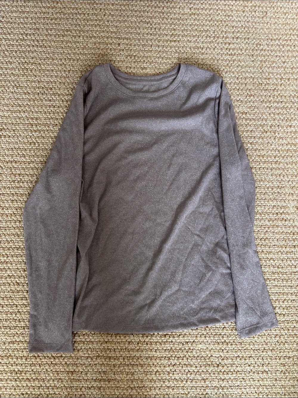 a new day Metallic Gray Long Sleeve Crew Tee